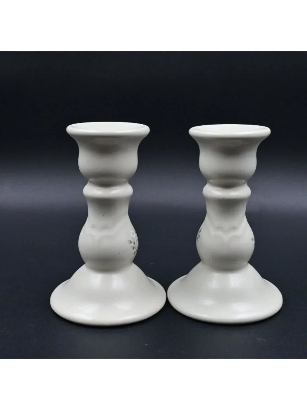 Pfaltzgraff Heirloom Pattern Set of 2 Candlesticks Candle Holders 5”
